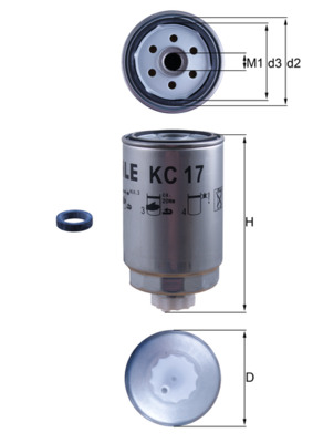 MAHLE ORIGINAL Palivový filter KC17D